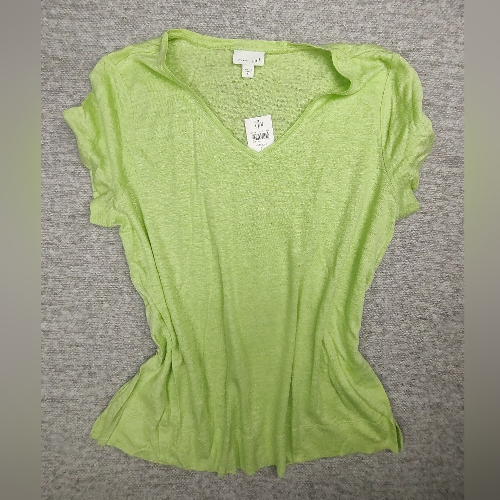 J. Jill Light Green Women's Top Large Normcore 100% Linen